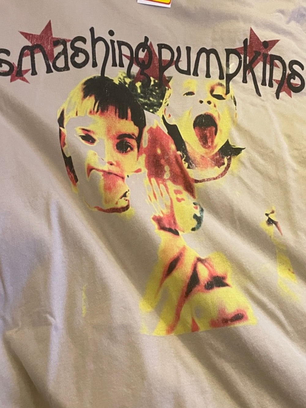 Smashing Pumpkins mens Short-Sleeve Graphic Tee - Cream